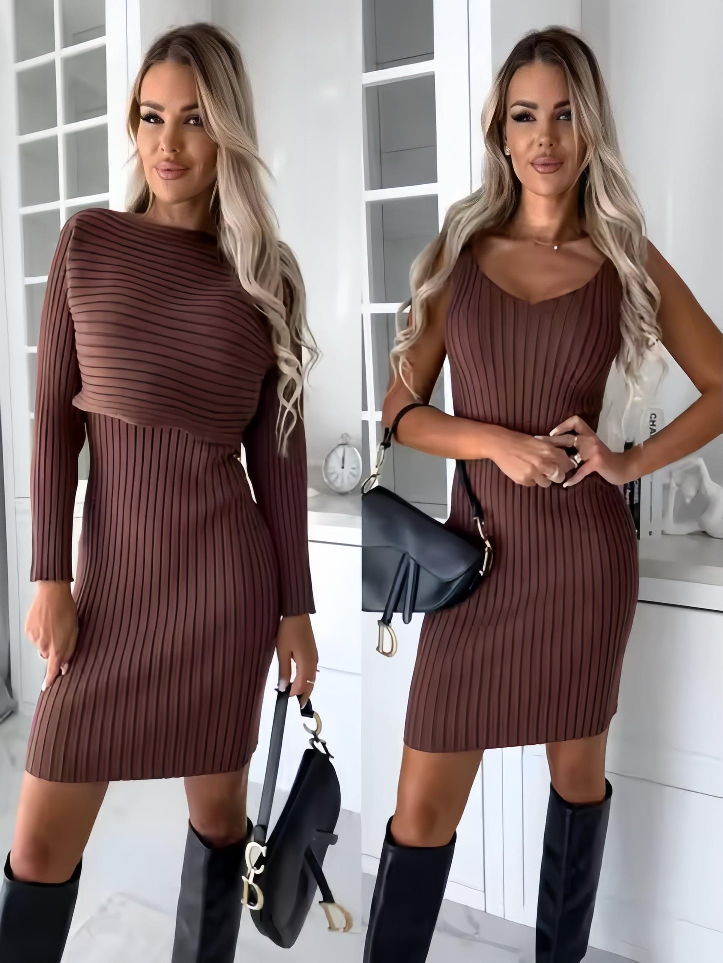 Maelis | Robe Élégante à Manches Longues et Courtes