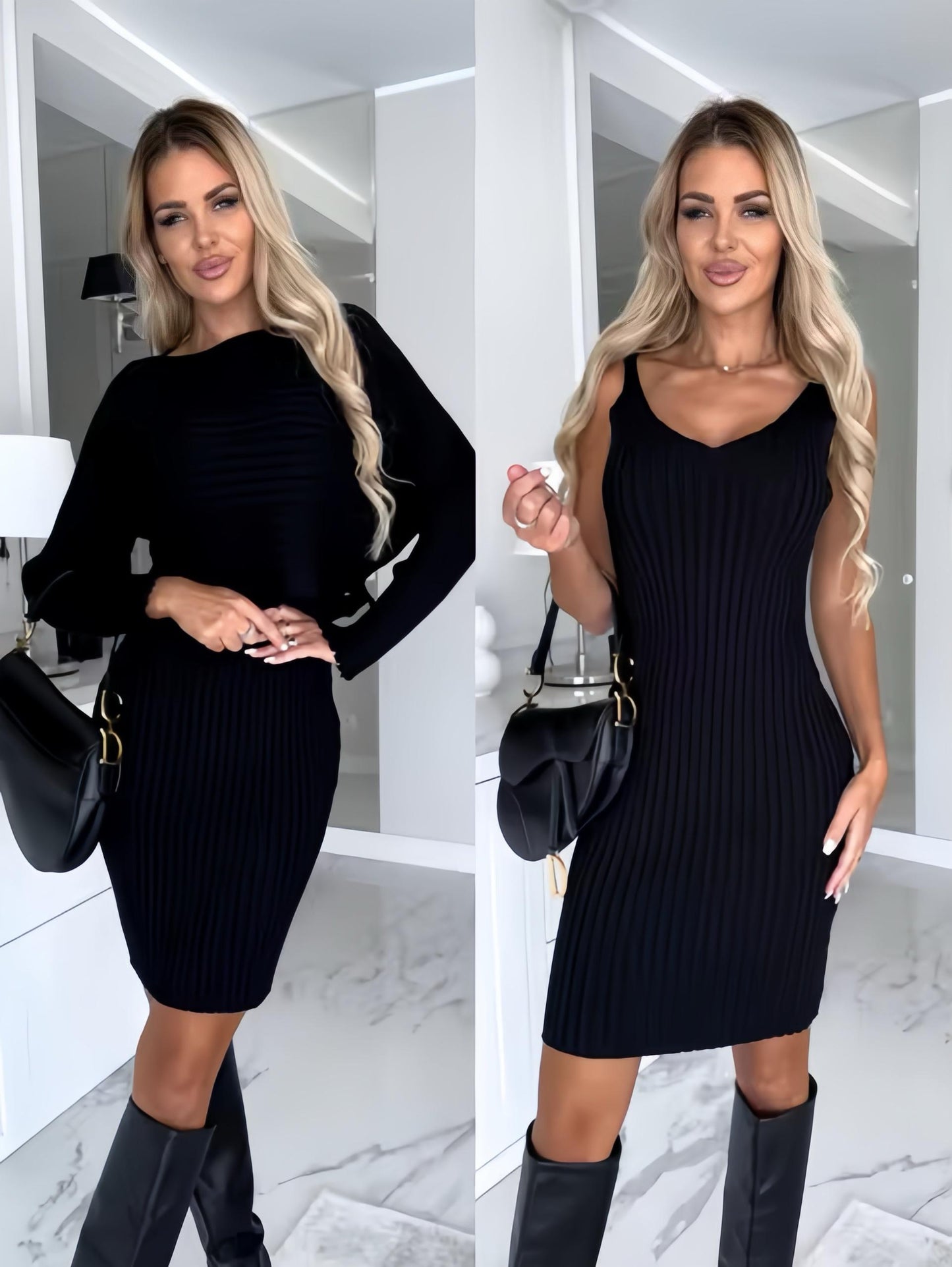 Maelis | Robe Élégante à Manches Longues et Courtes