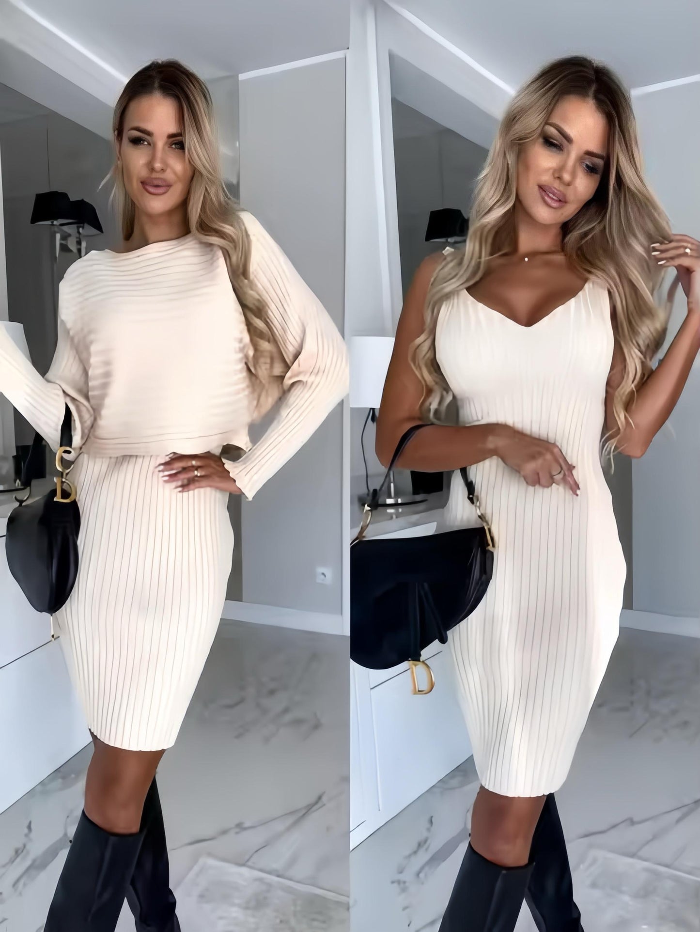 Maelis | Robe Élégante à Manches Longues et Courtes