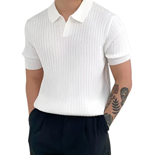 Florence | Polo en Coton CôteléMontevéro | Polo Premium en Coton Texturé – Le Charme Subtil de l’Élégance Moderne