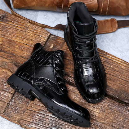 【 40% OFF 】Bottes Sauvages™ – Style Croco Vintage pour Hommes d’Allure