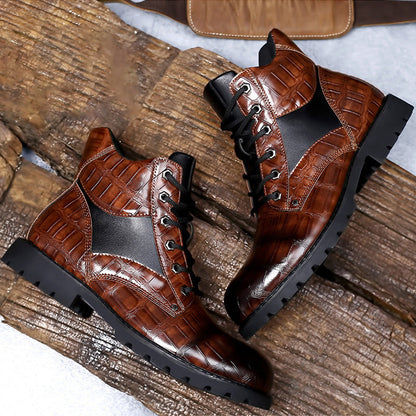 【 40% OFF 】Bottes Sauvages™ – Style Croco Vintage pour Hommes d’Allure