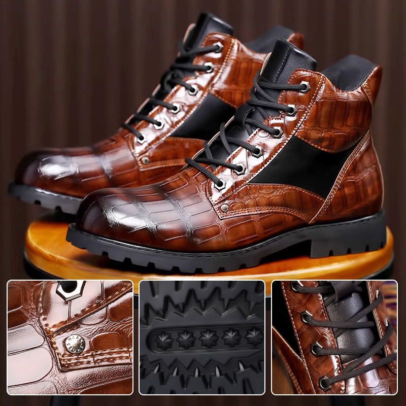 【 40% OFF 】Bottes Sauvages™ – Style Croco Vintage pour Hommes d’Allure