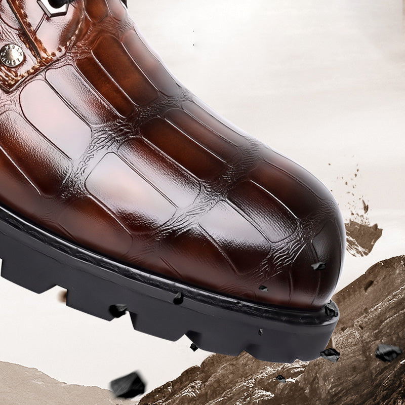 【 40% OFF 】Bottes Sauvages™ – Style Croco Vintage pour Hommes d’Allure