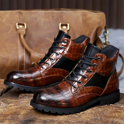 【 40% OFF 】Bottes Sauvages™ – Style Croco Vintage pour Hommes d’Allure