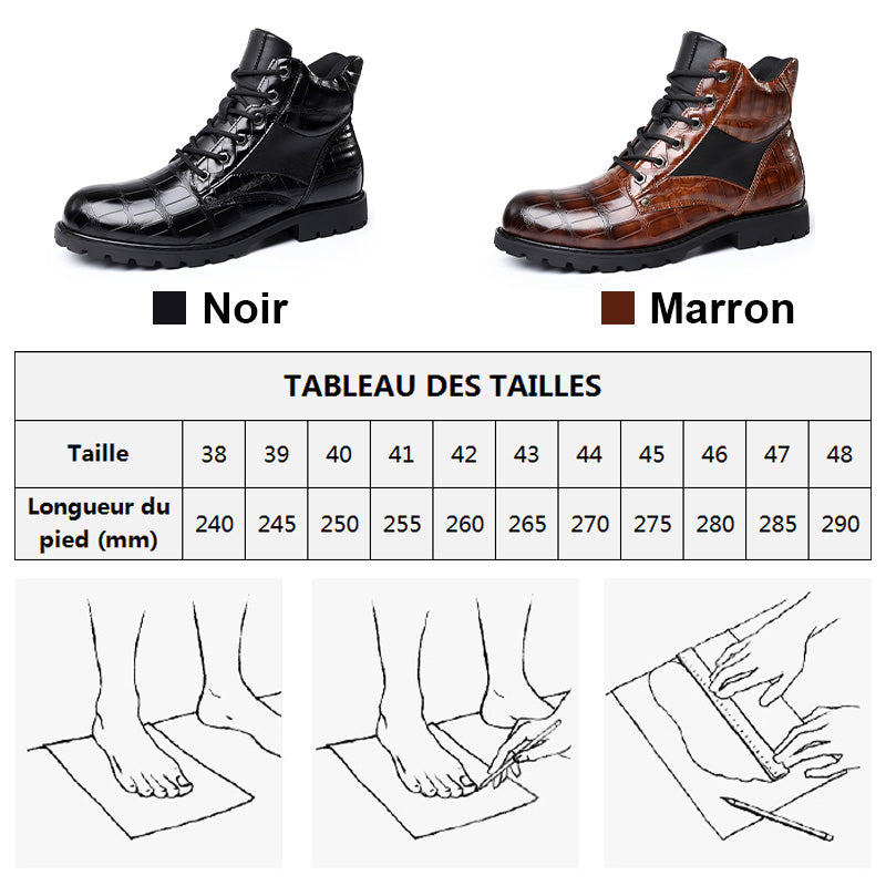 【 40% OFF 】Bottes Sauvages™ – Style Croco Vintage pour Hommes d’Allure
