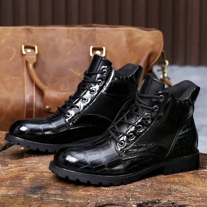 【 40% OFF 】Bottes Sauvages™ – Style Croco Vintage pour Hommes d’Allure